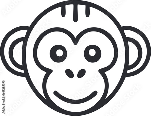 Monkey icon with line style perfect for uiux design