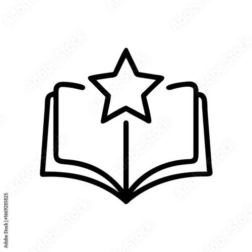 Book With Star Icon for Web and Graphic Design