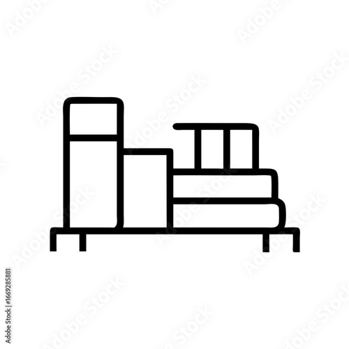 Books Stacked On Shelf Icon for Web and Graphic Design