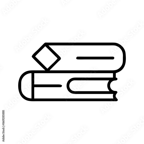 Books Leaning Icon for Web and Graphic Design