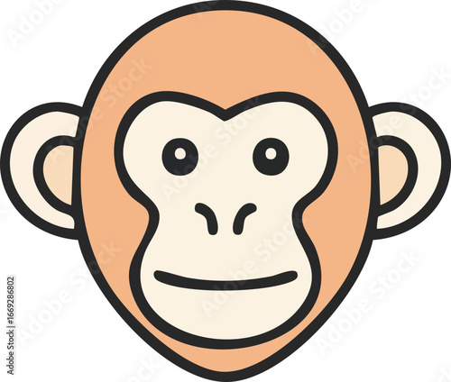 Monkey 3 icon with color style perfect for uiux design