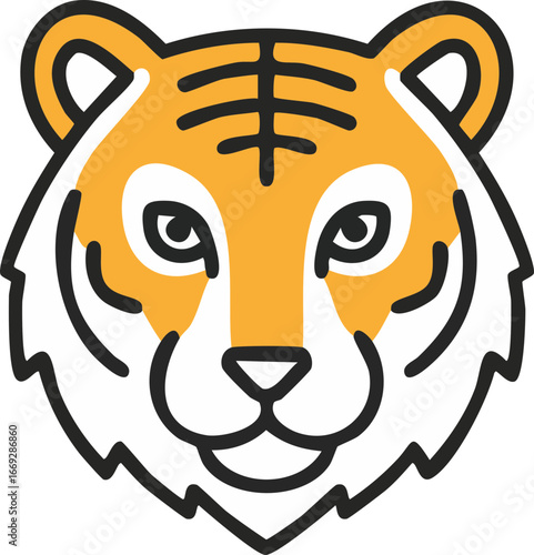 Tiger icon with color style perfect for uiux design