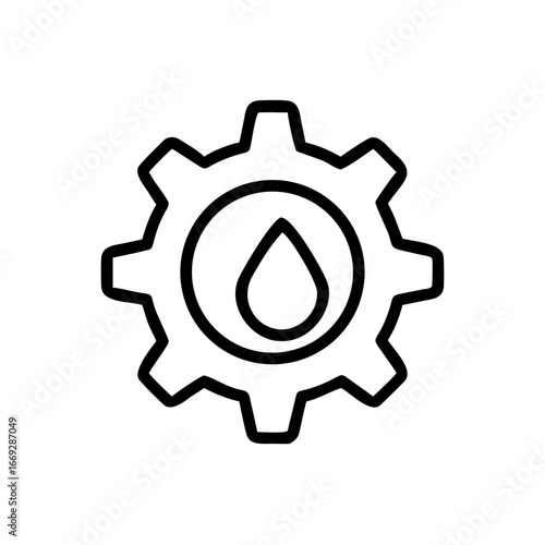 Gear With Oil Drop Icon for Web and Graphic Design