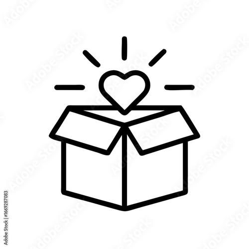 Gift Donation Box Icon for Web and Graphic Design