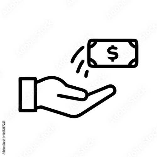 Hand Giving Donation Icon for Web and Graphic Design