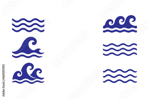 Wavy lines. Set of wavy horizontal lines. Wavy zigzag lines. Zig-zag vector elements