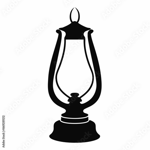 Vintage kerosene lamp vector illustration for antique lighting and home decor design projects and art 100