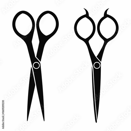 Download professional barber hair cutting scissors vector illustration for salon styling and grooming design needs