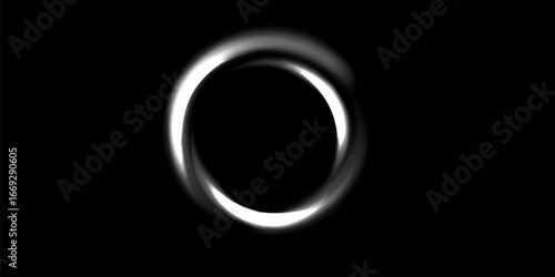 Light White Twirl. Curve white line light effect. Abstract luxury white light vector flare semicircle and spark light effect. Glowing white circle.