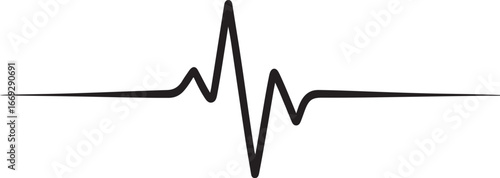 vector Heart Rate Monitor Symbol – Minimal EKG Pulse Line Icon