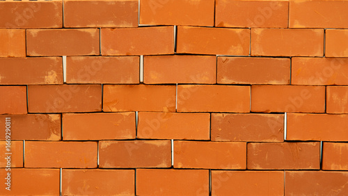 Brickwork background. Building a wall of bricks. Building materials