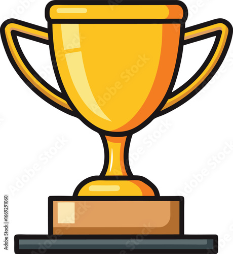 Trophy cup icon in flat style goblet prize vector illustration on isolated background
