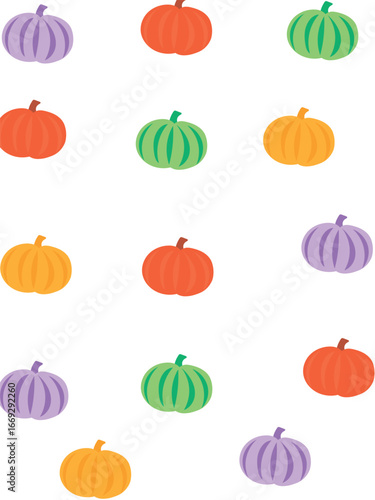 fondo vertical con patron de calabazas de colores 
