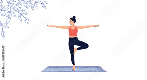 Find your inner peace with yoga pose balancing on one leg for mindful meditation and wellness today