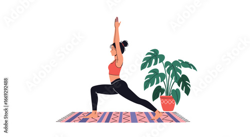 Find inner peace with this yoga pose illustration, promote wellness and healthy lifestyle choices now