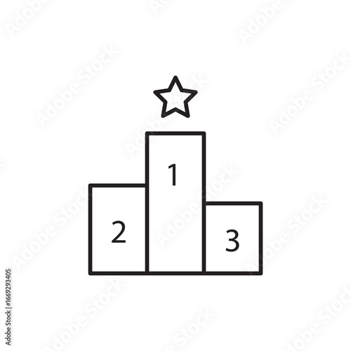 winner podium icon vector logo simple flat linear illustration for web and app..eps