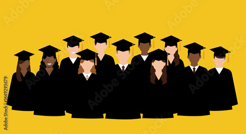 "Graduation Ceremony Group of Students"