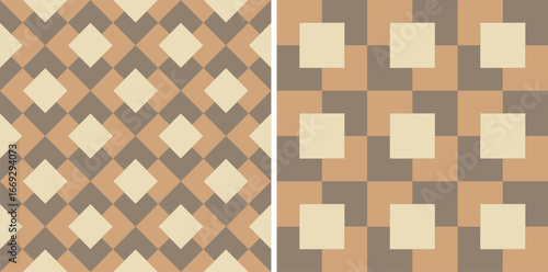 Checkerboard with hearts seamless pattern set.for textile, print, fabrics,fashion, wallpaper and pastels square background