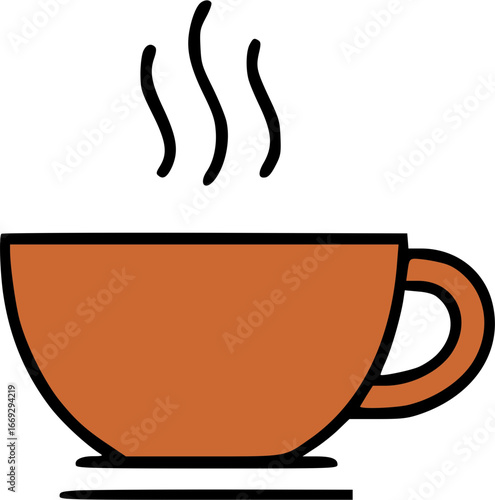 A minimalist illustration of a steaming hot beverage cup, ideal for warmth.