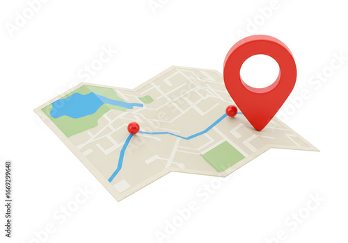 Isolated navigation map with marker, showing way to destination. City plan rendering. Free Download Isolated navigation map with marker, showing way to destination. City plan rendering. - GFXLoad