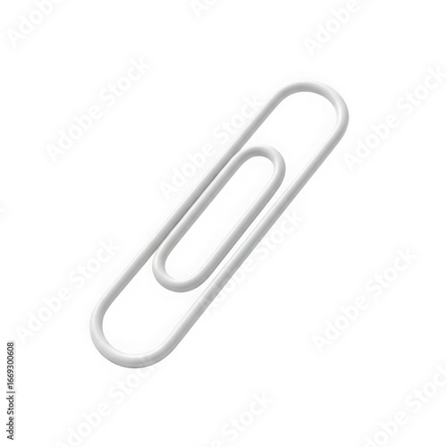 Wallpaper Mural 3d icon of a single white paperclip isolated on transparent background, representing office supplies and organization Torontodigital.ca