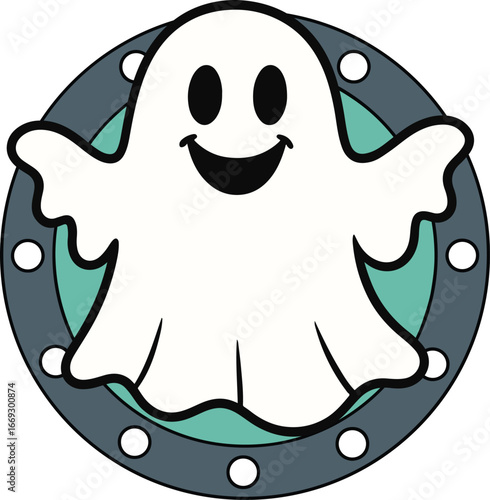 vector illustration of a cartoon Ghost