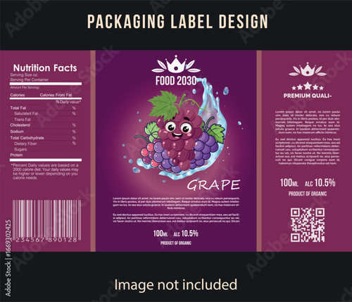 Grape fruit  product lable design
