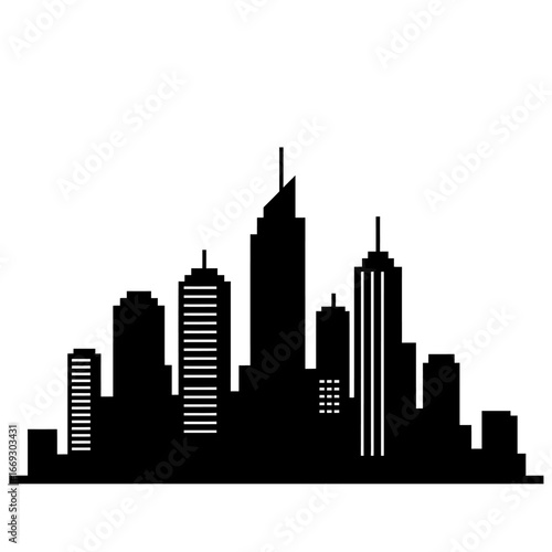 Cityscape Silhouette Urban Skyline Illustration