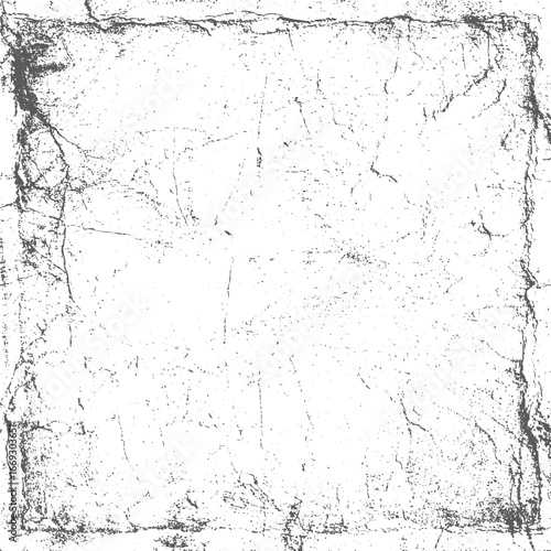 Square distressed texture background. Rough surface with grunge frame and cracks. Suitable for vintage design and abstract layout.