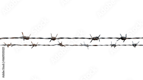 Wallpaper Mural Two Strands of Rusty Barbed Wire Isolated on Transparent Background, PNG Torontodigital.ca