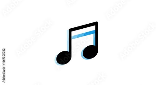 Elegant Musical Note Graphic with Subtle Blue Accents for Creative Projects and Illustrative Designs in Music Education and Entertainment Industries