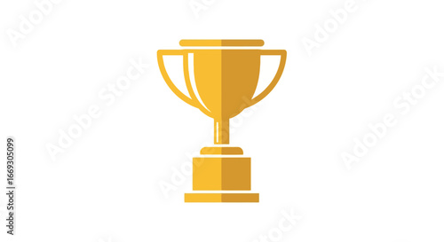Golden Trophy Icon Vector Illustration Symbolizing Achievement, Success, and Recognition for use in Awards Ceremonies and Corporate Events Presentations.