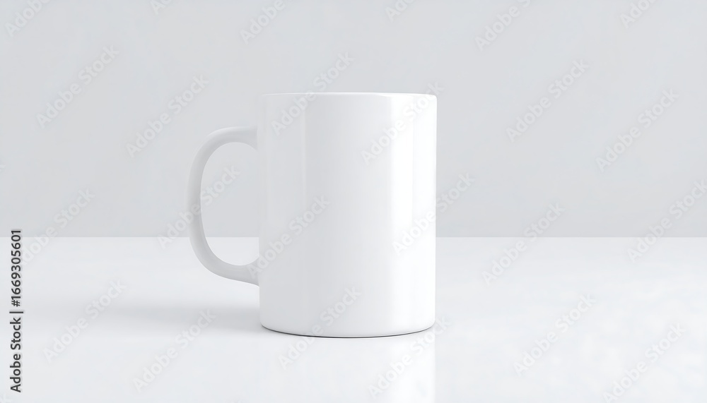 Obraz premium White Mug on Table, Studio Shot
