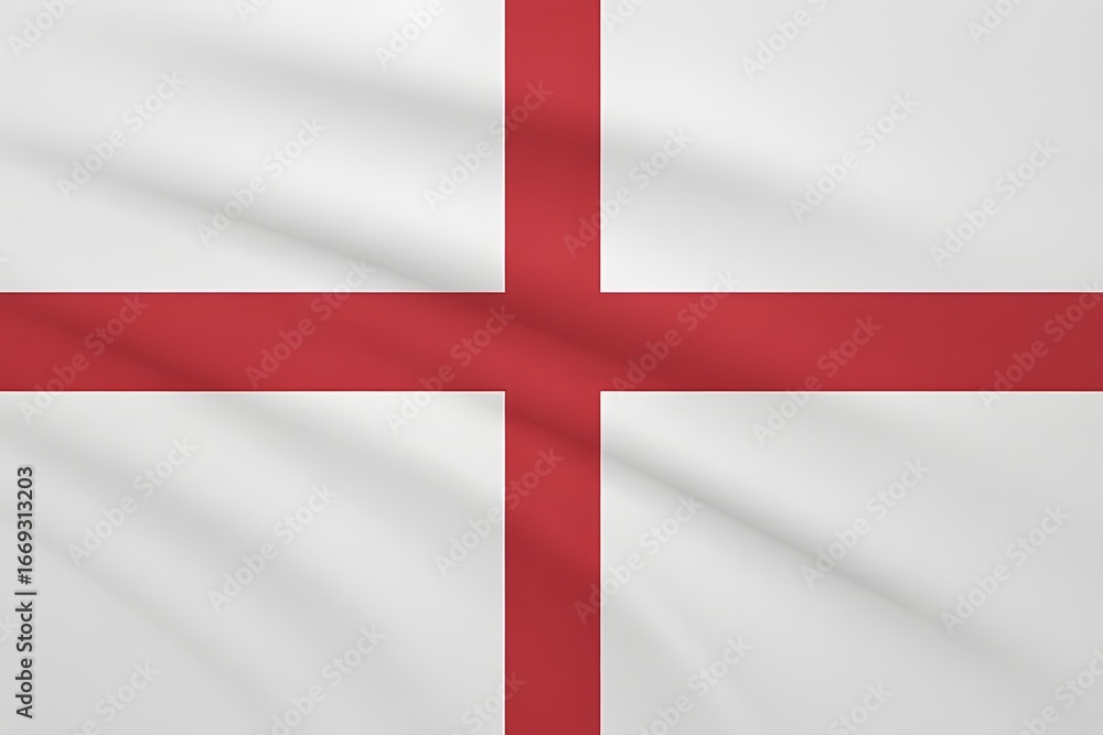 Naklejka premium England's flag waving proudly with vibrant red cross on white background, perfect for projects