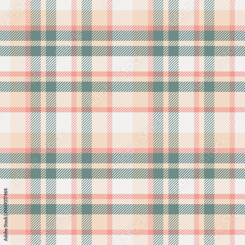 Seamless plaid pattern featuring brightly colored cross-stitched yarns, designed for textiles, delicates, curtains and swaddling.