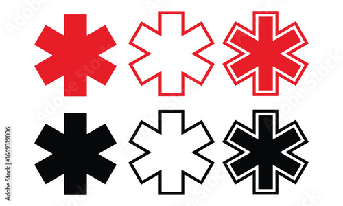 set of Medical cross design vector icon template