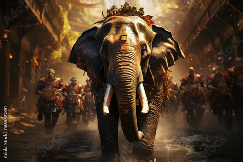 Riding elephants in Chiang Mai, Thailand