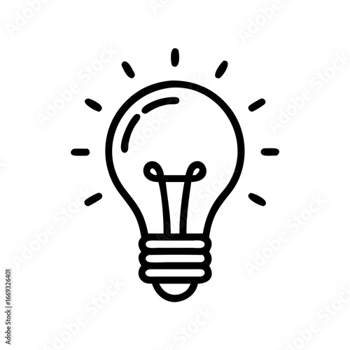 Light Bulb Icon for Web and Graphic Design