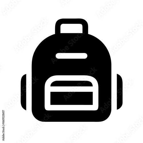 Silhouette Backpack Icon for Web and Graphic Design