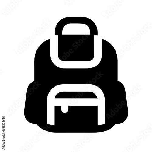 Silhouette Backpack Icon for Web and Graphic Design