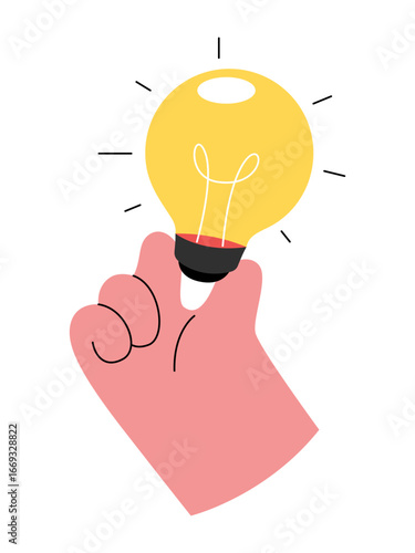 A hand delicately holds a glowing lightbulb, symbolizing a brilliant idea or innovative solution.