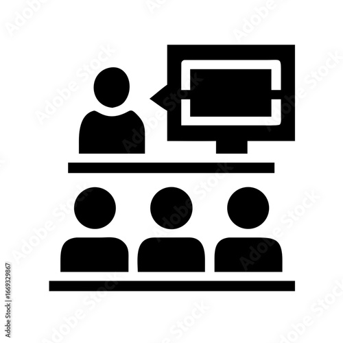 Silhouette Classroom Session Icon for Web and Graphic Design