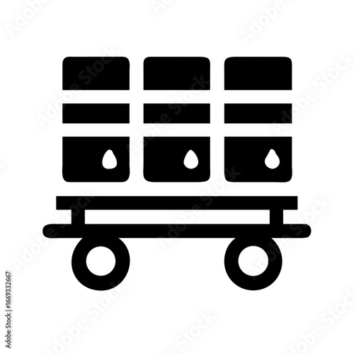 Silhouette Oil Barrel Transport for Web and Graphic Design