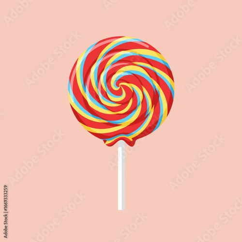 colorful lollipop isolated on white