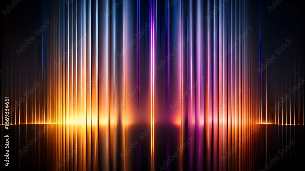 Obraz premium Colorful Abstract Light Beams with Vibrant Gradient Colors and Reflections