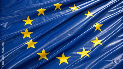 European union flag with twelve yellow stars on blue background symbolizing unity
