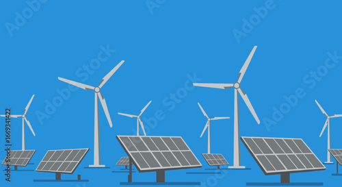 Solar Panels and Wind Turbines for Renewable Energy