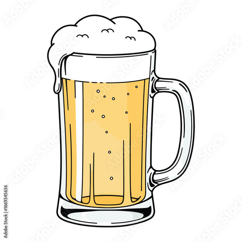 Refreshing Beer Mug Illustration Clipart