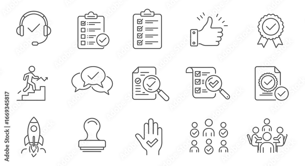 Collection of business and productivity icons for workflow and management Collection of business and productivity icons for workflow and management