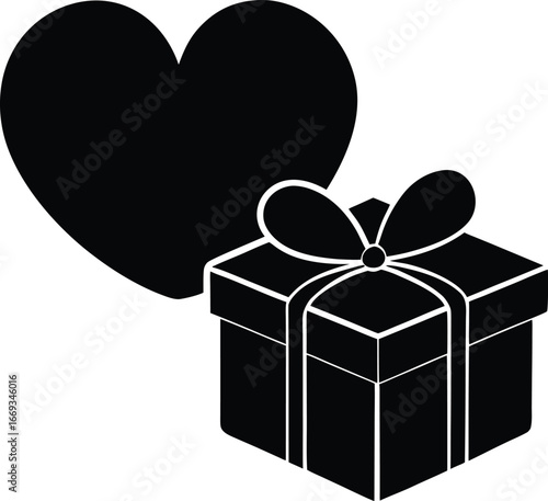 Heart and Gift Box Icon